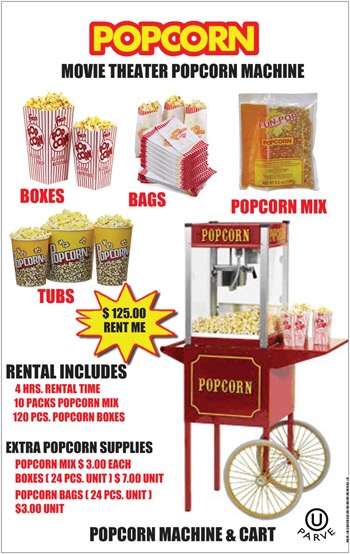 Popcorn Machine  Party Works Rentals